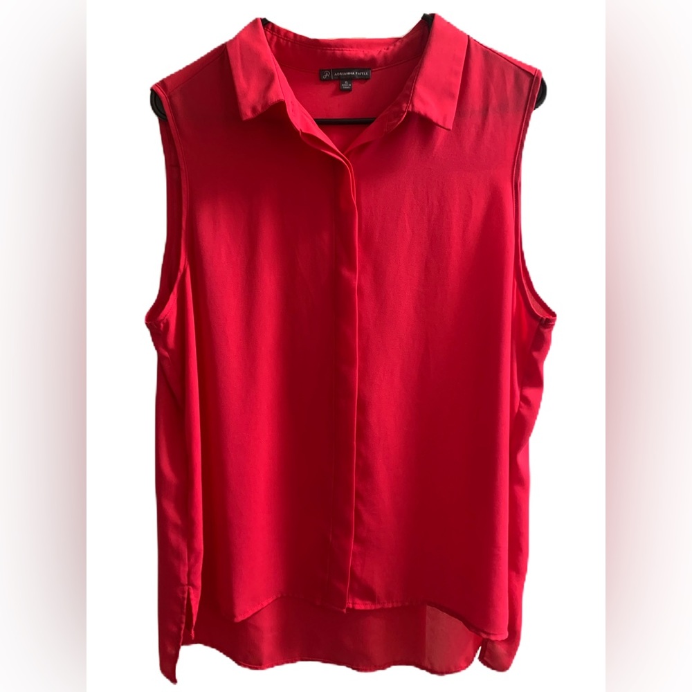 Adrianna Papell Women’s Button Down Sleeveless Blouse Shirt